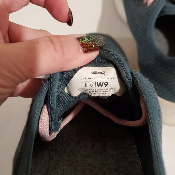Allbirds Womens Treerunners Lace Up Sneakers Size 9 Blue Shoes Active Running - Picture 8 of 10